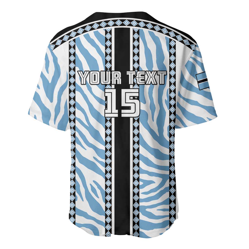 Custom Botswana Football Baseball Jersey Botswana Rising Again - Black LT15