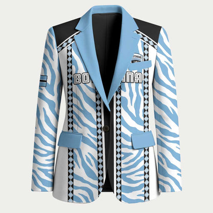 Custom Botswana Football Blazer Botswana Rising Again - Black - African Pride
