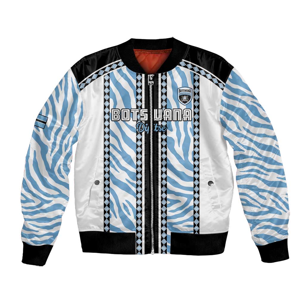 Custom Botswana Football Bomber Jacket Botswana Rising Again - Black - African Pride