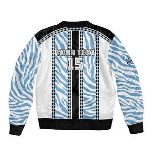 Custom Botswana Football Bomber Jacket Botswana Rising Again - Black - African Pride