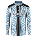 Custom Botswana Football Button Sweatshirt Botswana Rising Again - Black