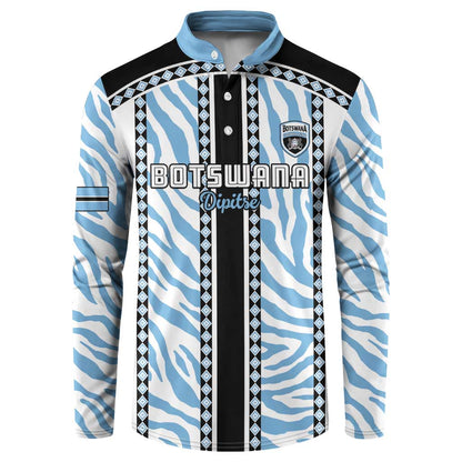 Custom Botswana Football Button Sweatshirt Botswana Rising Again - Black