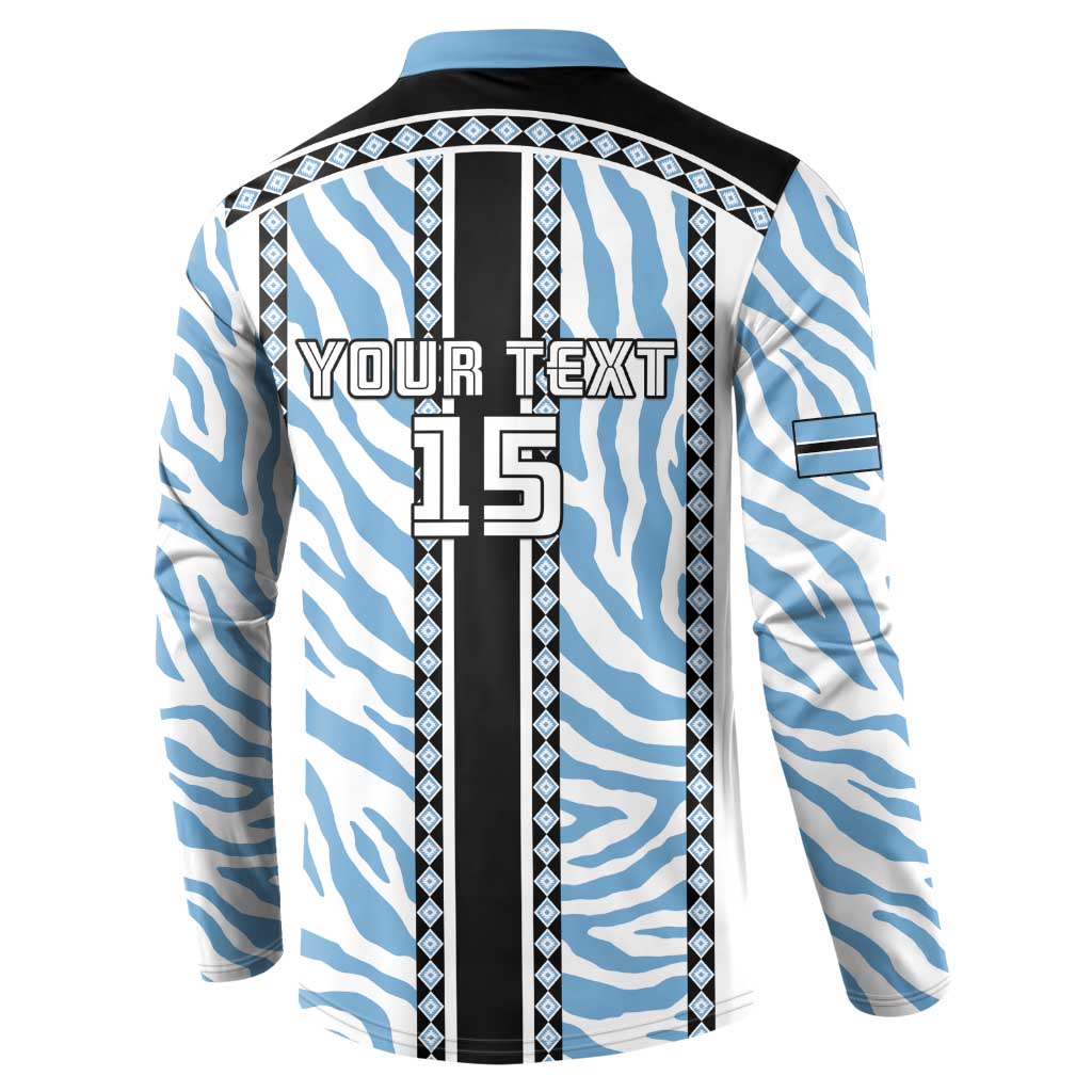 Custom Botswana Football Button Sweatshirt Botswana Rising Again - Black