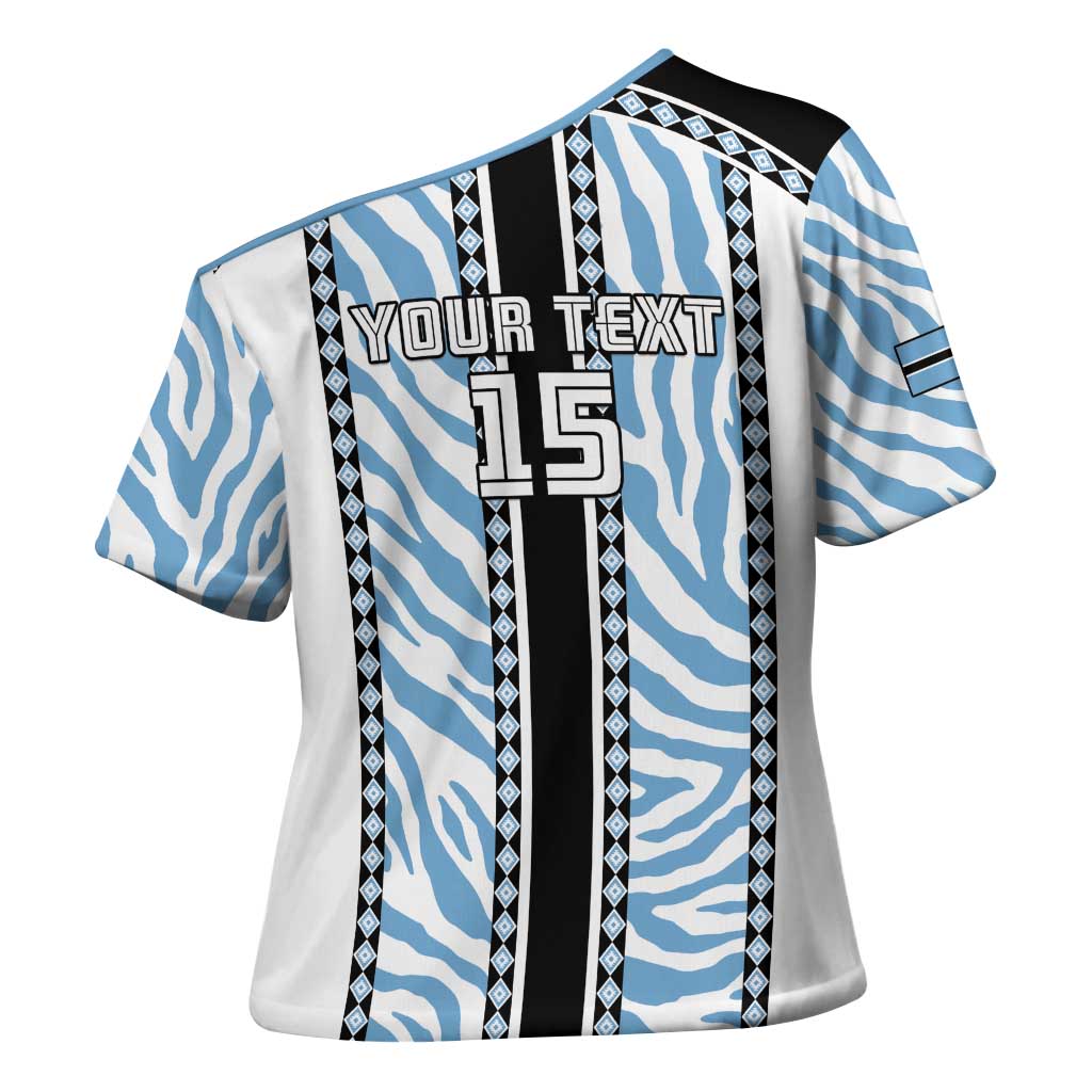 Custom Botswana Football Cross Shoulder Shirt Botswana Rising Again - Black - African Pride
