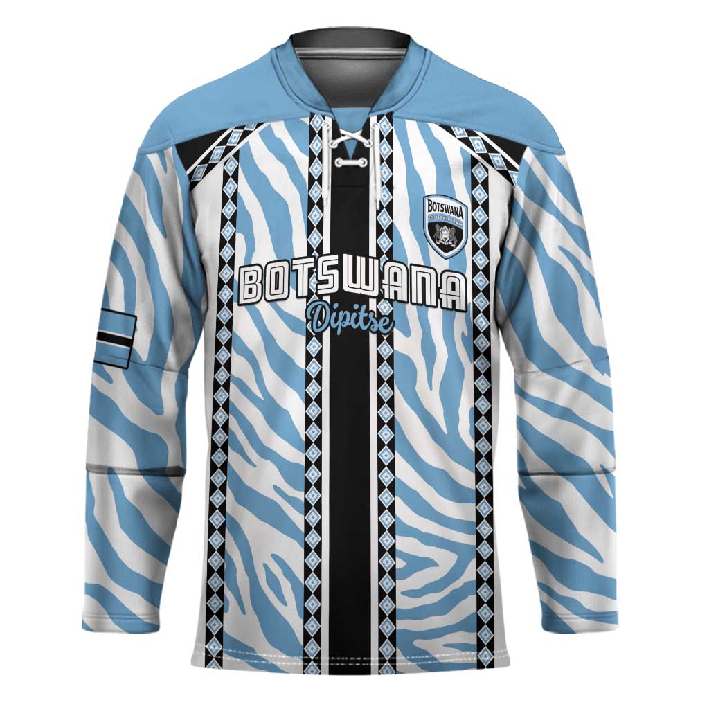 Custom Botswana Football Hockey Jersey Botswana Rising Again - Black - African Pride