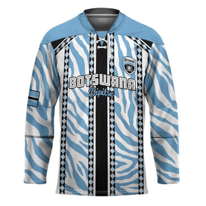Custom Botswana Football Hockey Jersey Botswana Rising Again - Black - African Pride