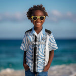 Custom Botswana Football Kid Hawaiian Shirt Botswana Rising Again - Black LT15