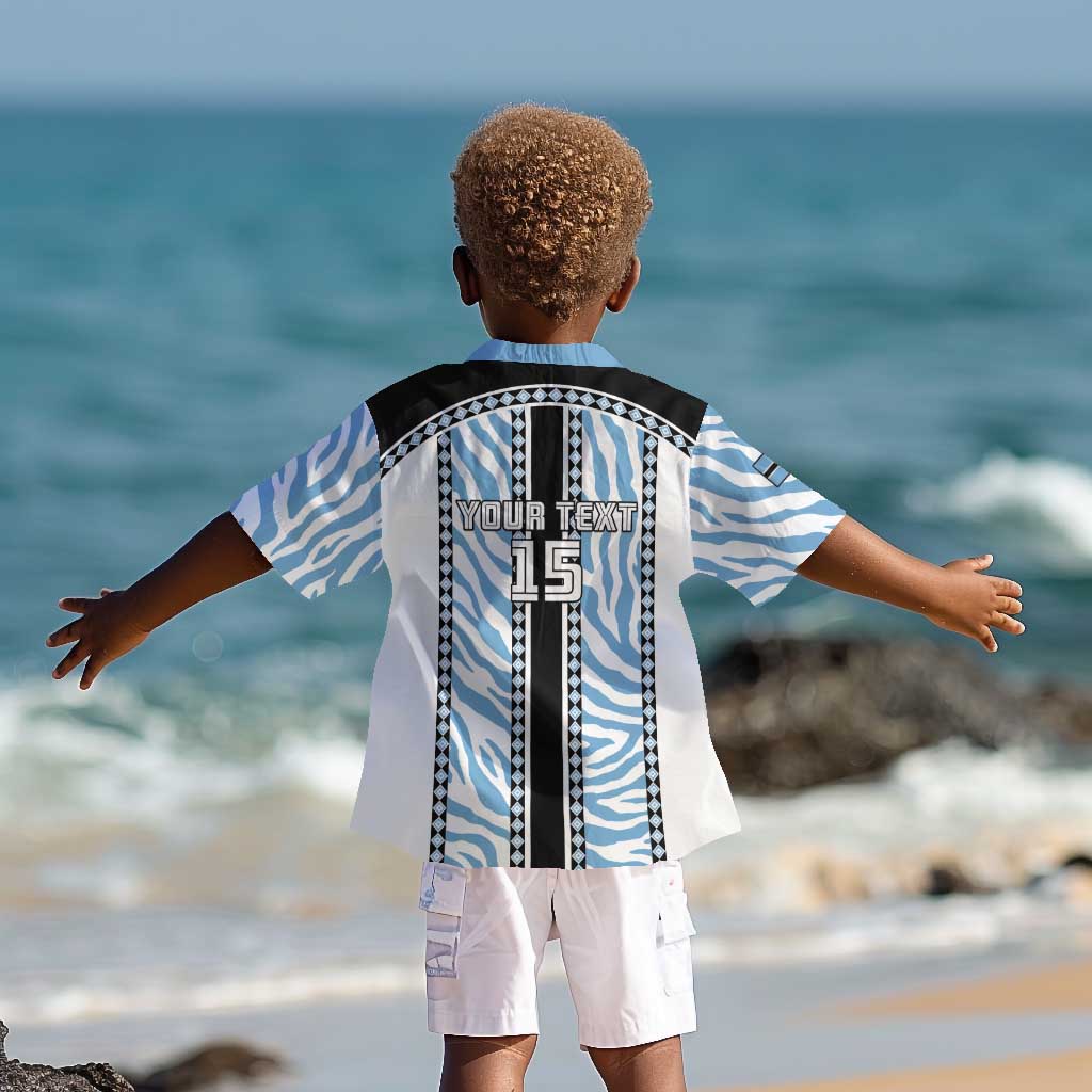 Custom Botswana Football Kid Hawaiian Shirt Botswana Rising Again - Black LT15