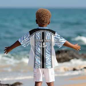 Custom Botswana Football Kid Hawaiian Shirt Botswana Rising Again - Black LT15