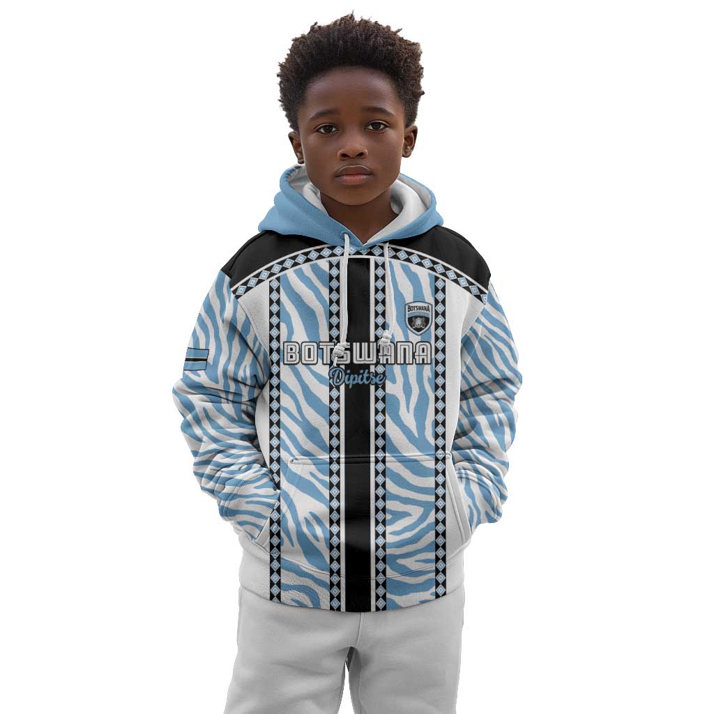Custom Botswana Football Kid Hoodie Botswana Rising Again - Black - African Pride
