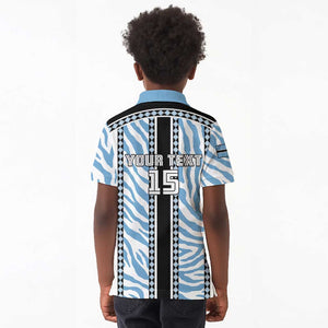 Custom Botswana Football Kid Polo Shirt Botswana Rising Again - Black LT15