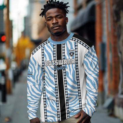 Custom Botswana Football Long Sleeve Shirt Botswana Rising Again - Black - African Pride