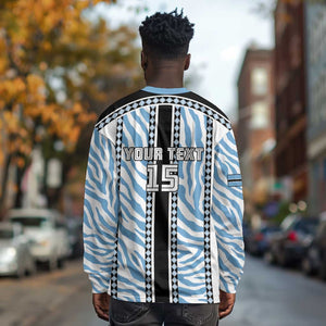 Custom Botswana Football Long Sleeve Shirt Botswana Rising Again - Black - African Pride