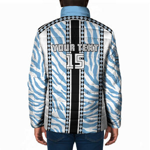 Custom Botswana Football Padded Jacket Botswana Rising Again - Black - African Pride