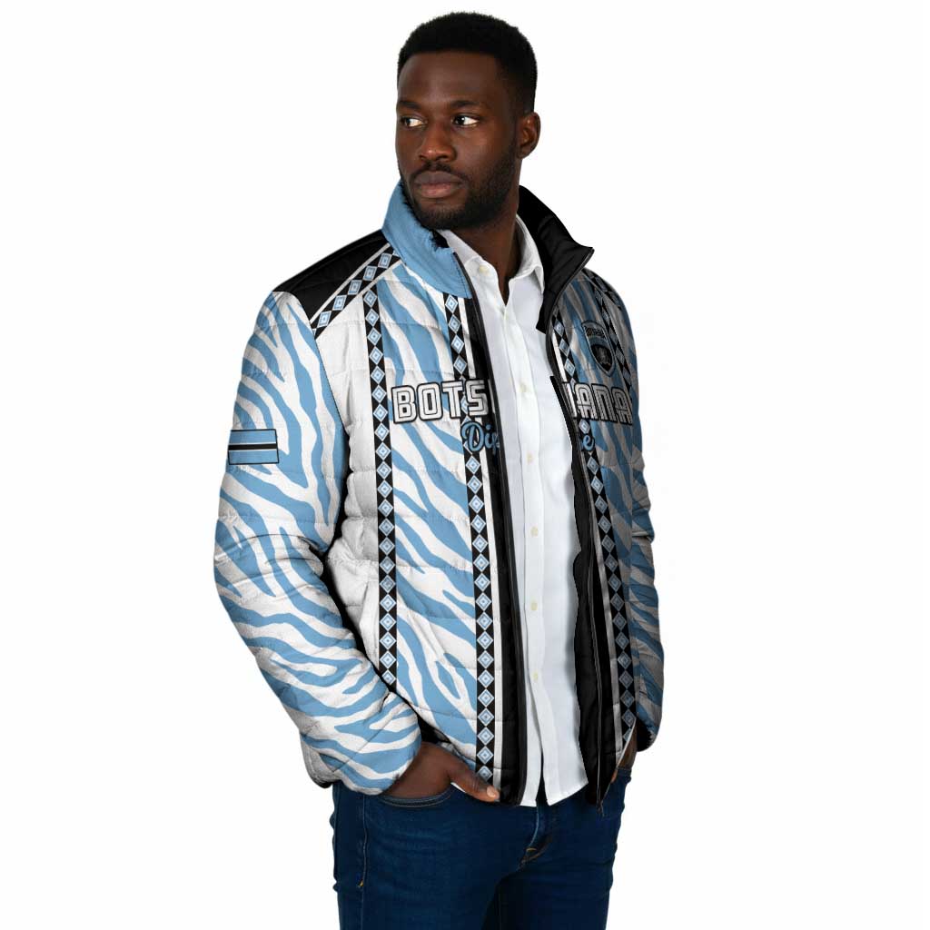 Custom Botswana Football Padded Jacket Botswana Rising Again - Black - African Pride
