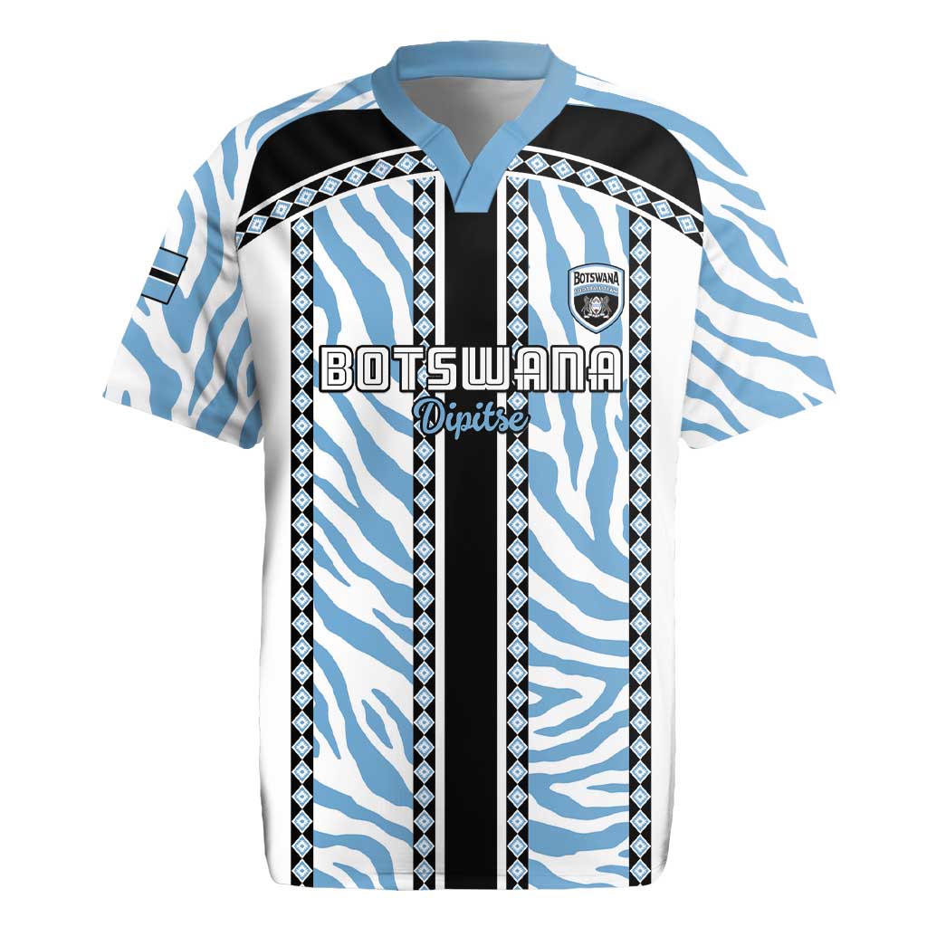 Custom Botswana Football Rugby Jersey Botswana Rising Again - Black LT15
