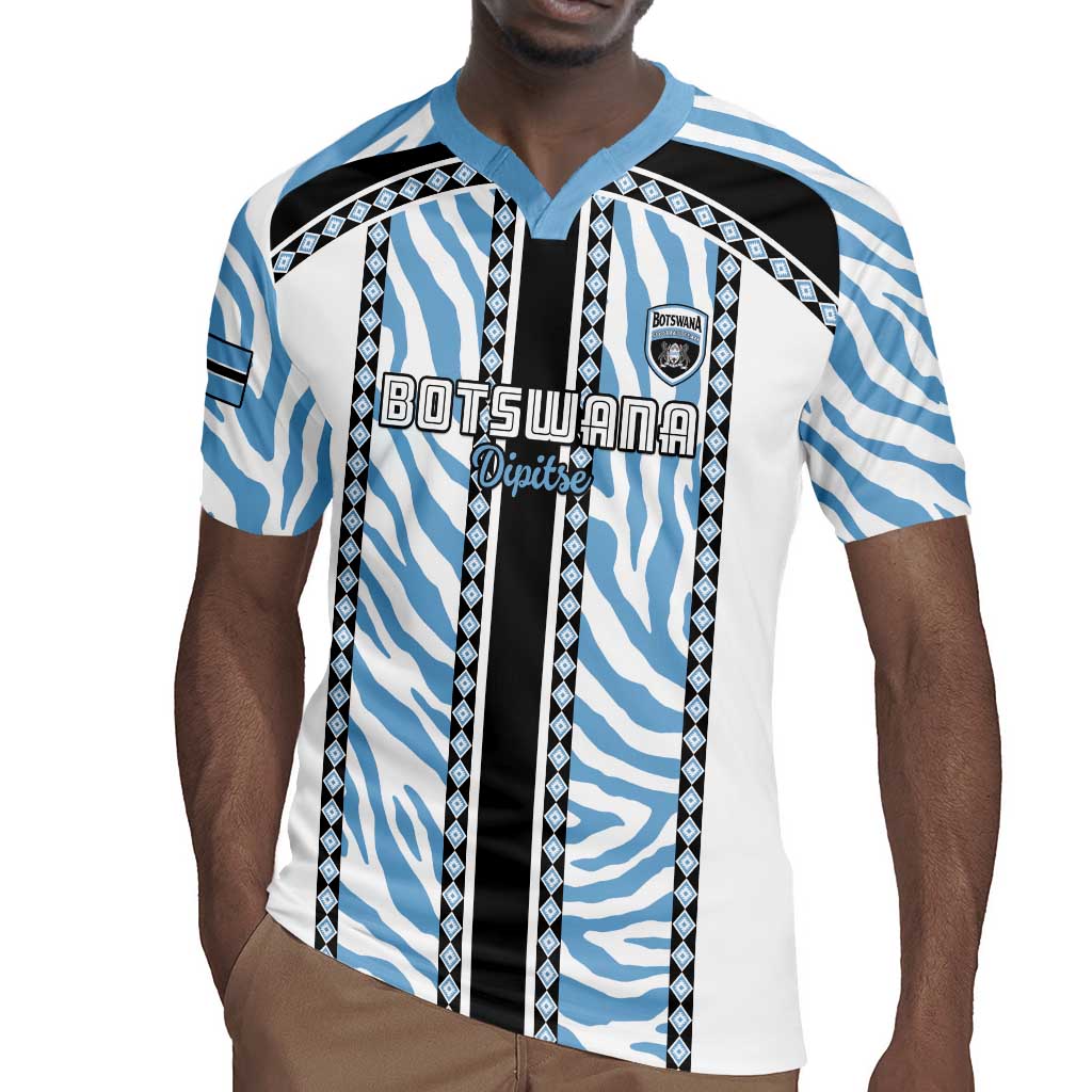 Custom Botswana Football Rugby Jersey Botswana Rising Again - Black LT15