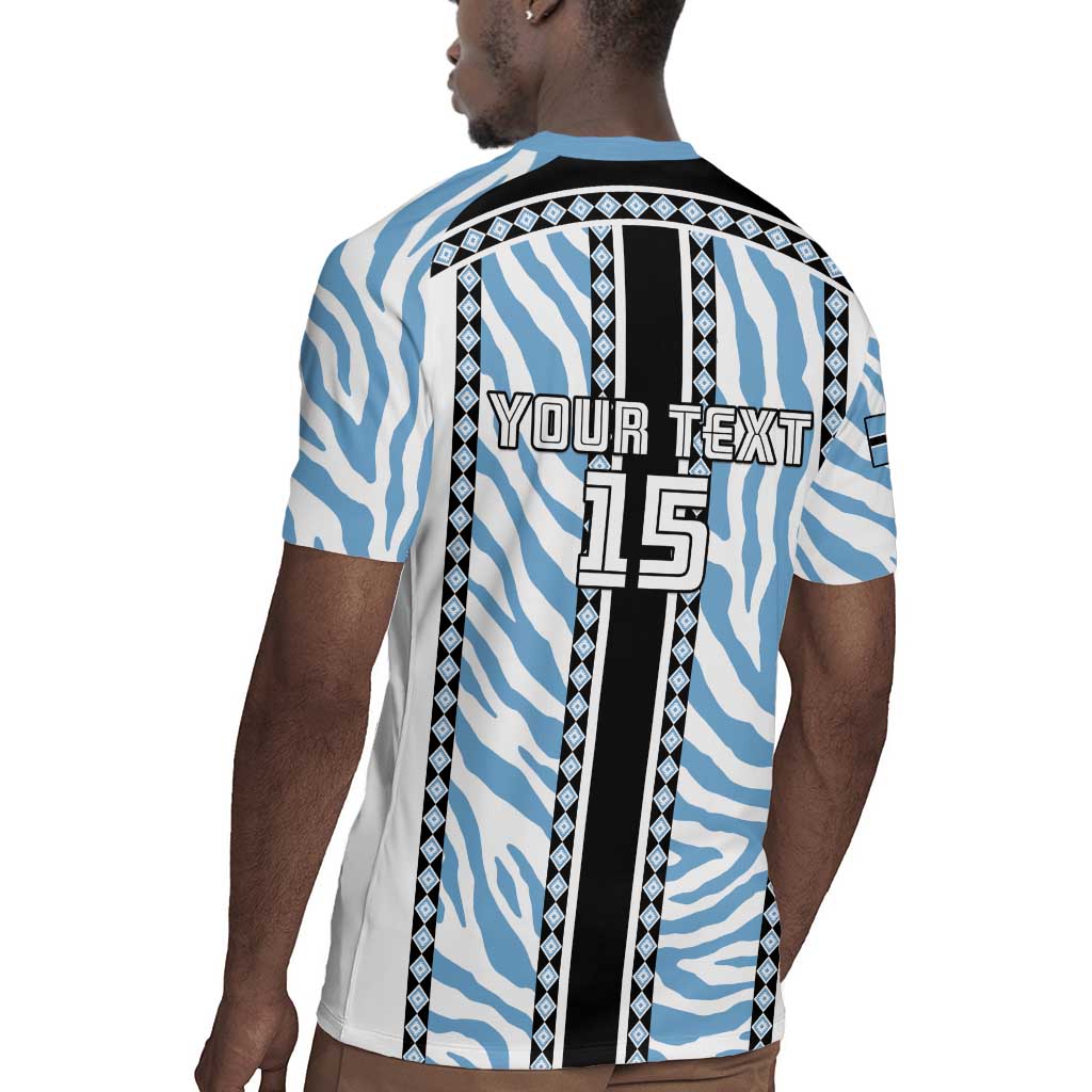 Custom Botswana Football Rugby Jersey Botswana Rising Again - Black LT15