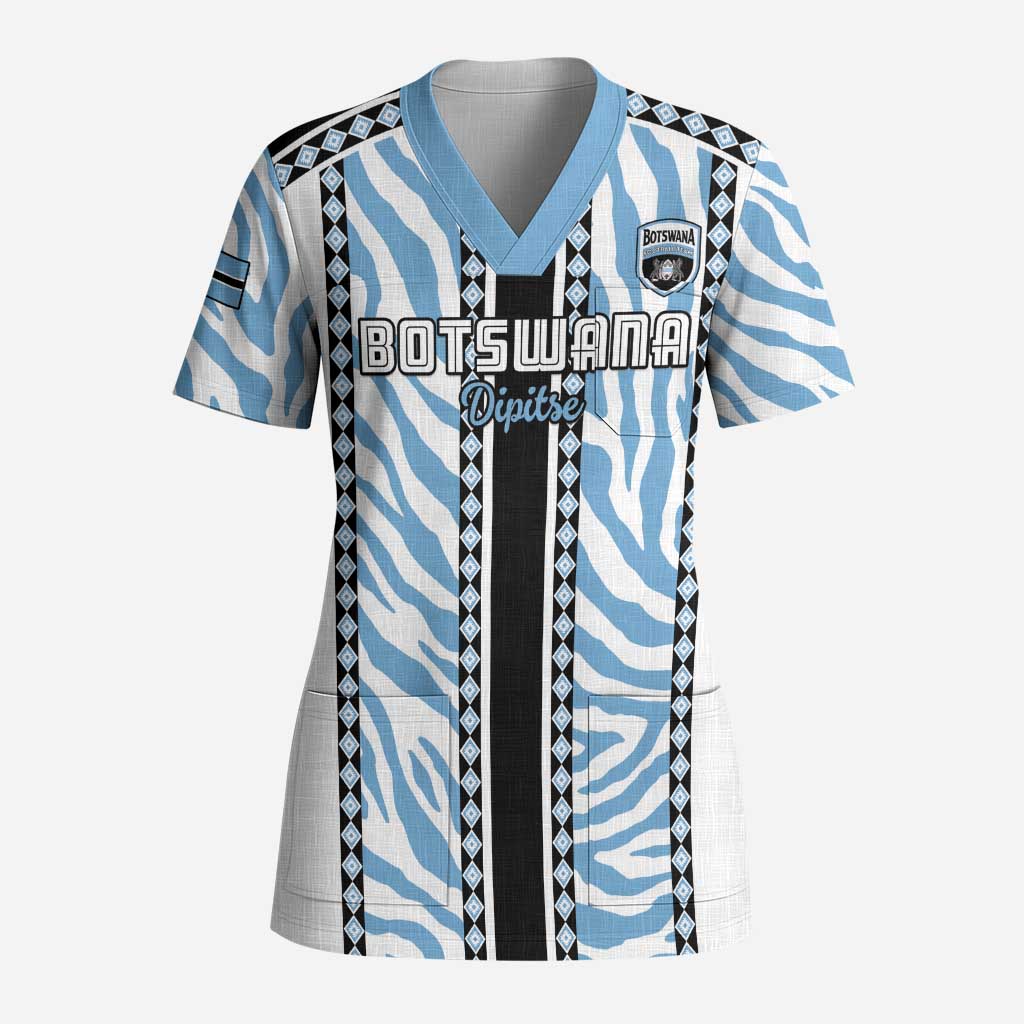 Custom Botswana Football Scrub Top Botswana Rising Again - Black - African Pride