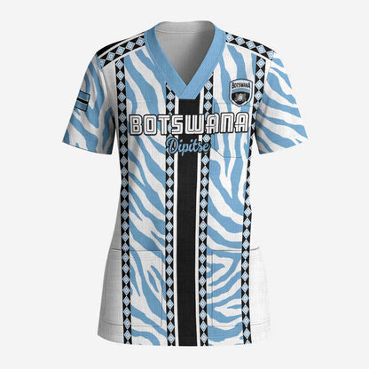 Custom Botswana Football Scrub Top Botswana Rising Again - Black - African Pride