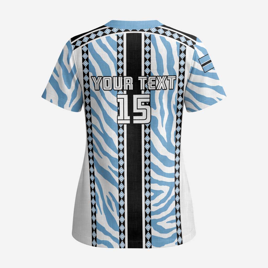 Custom Botswana Football Scrub Top Botswana Rising Again - Black - African Pride