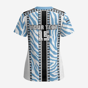 Custom Botswana Football Scrub Top Botswana Rising Again - Black - African Pride