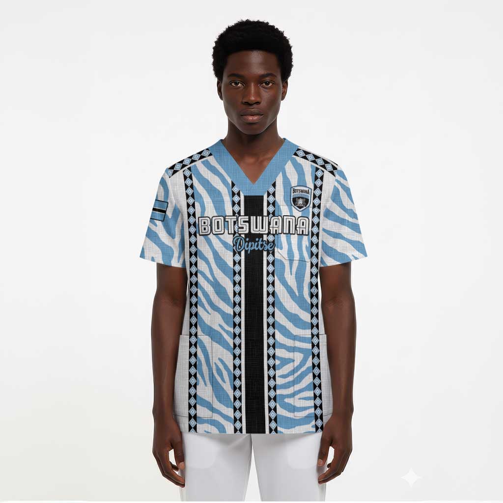 Custom Botswana Football Scrub Top Botswana Rising Again - Black - African Pride