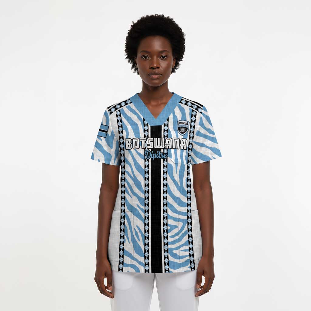 Custom Botswana Football Scrub Top Botswana Rising Again - Black - African Pride