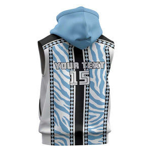 Custom Botswana Football Sleeveless Hoodie Botswana Rising Again - Black - African Pride
