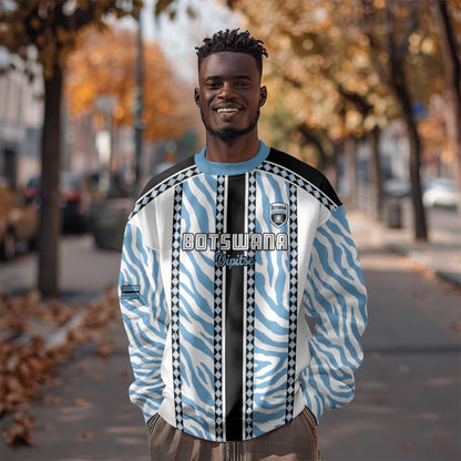 Custom Botswana Football Sweatshirt Botswana Rising Again - Black - African Pride