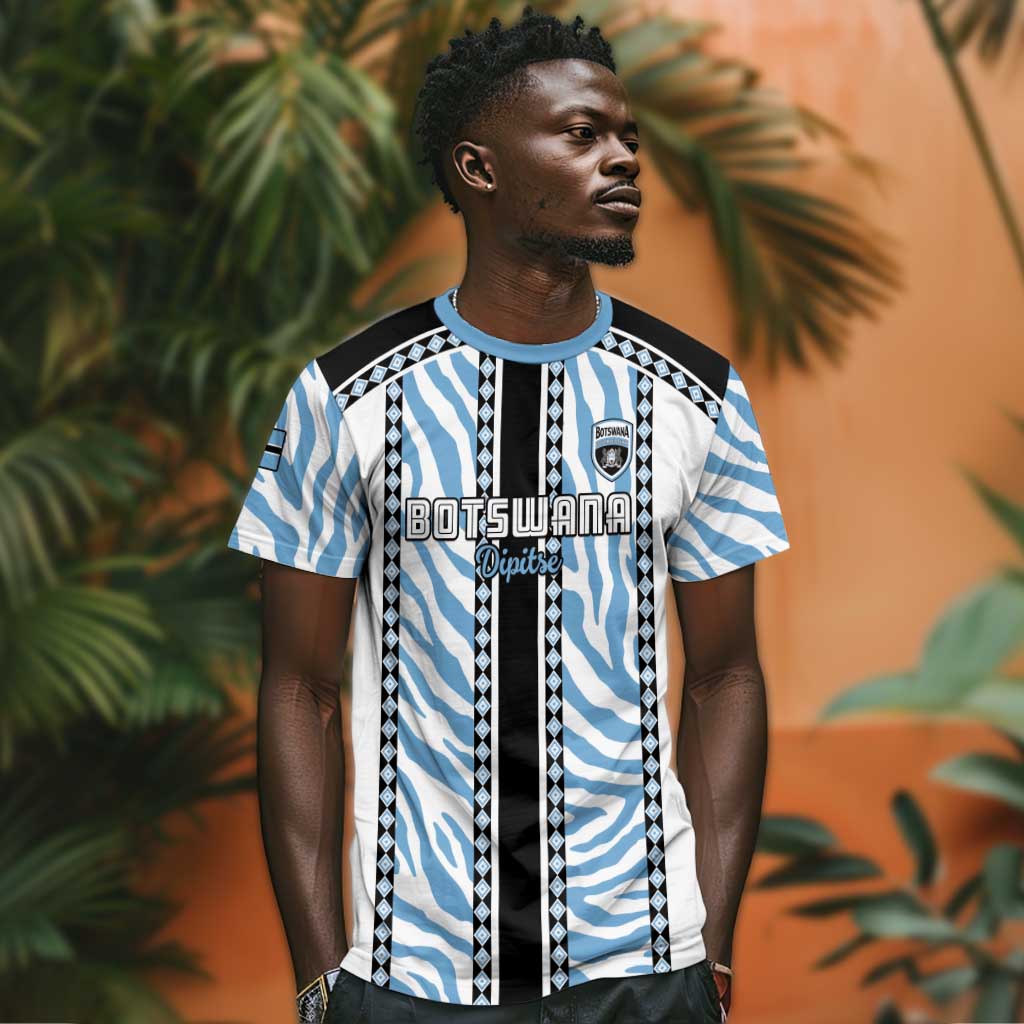 Custom Botswana Football T shirt Botswana Rising Again - Black LT15