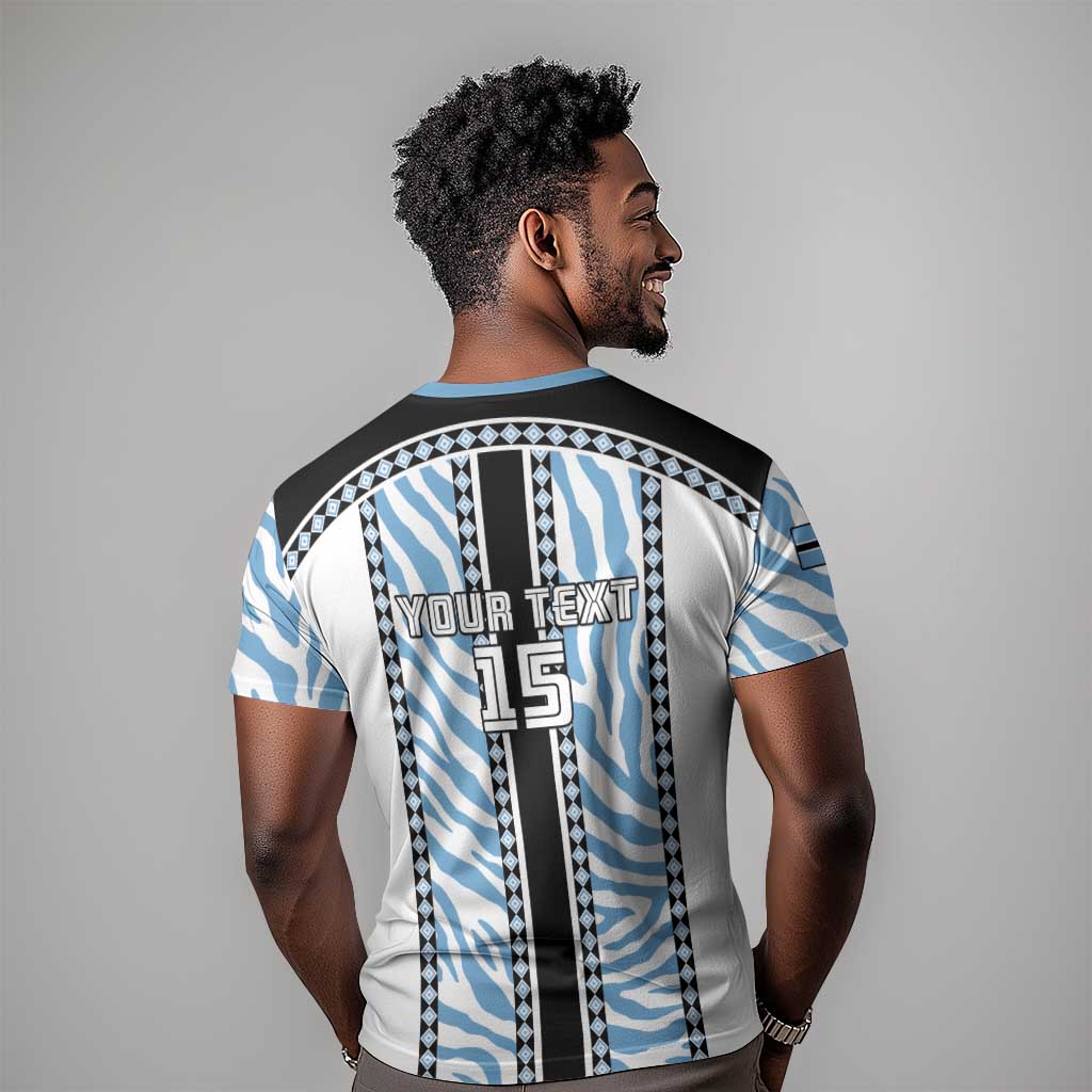 Custom Botswana Football T shirt Botswana Rising Again - Black LT15