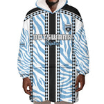 Custom Botswana Football Wearable Blanket Hoodie Botswana Rising Again - Black - African Pride