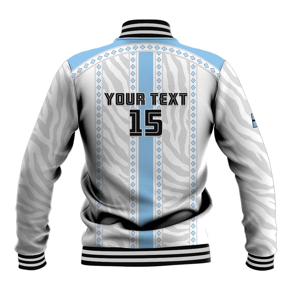 Custom Botswana Football Baseball Jacket Botswana Rising Again - Blue - African Pride