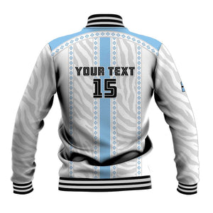 Custom Botswana Football Baseball Jacket Botswana Rising Again - Blue - African Pride