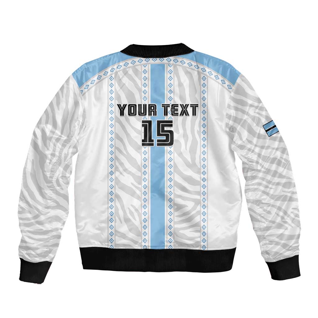 Custom Botswana Football Bomber Jacket Botswana Rising Again - Blue - African Pride