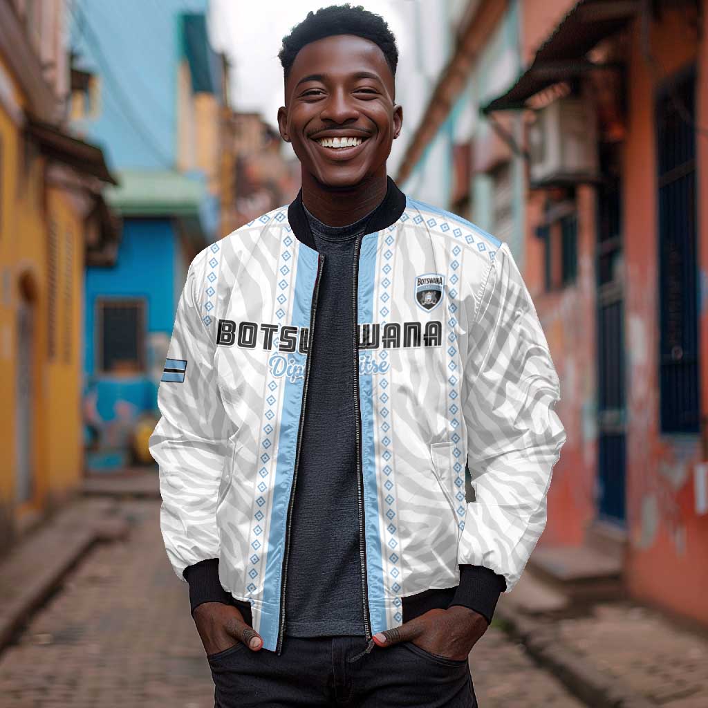 Custom Botswana Football Bomber Jacket Botswana Rising Again - Blue - African Pride