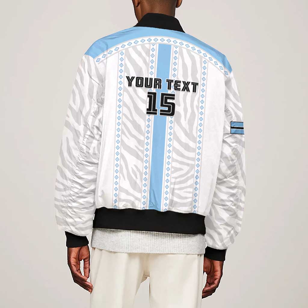Custom Botswana Football Bomber Jacket Botswana Rising Again - Blue - African Pride