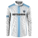 Custom Botswana Football Button Sweatshirt Botswana Rising Again - Blue