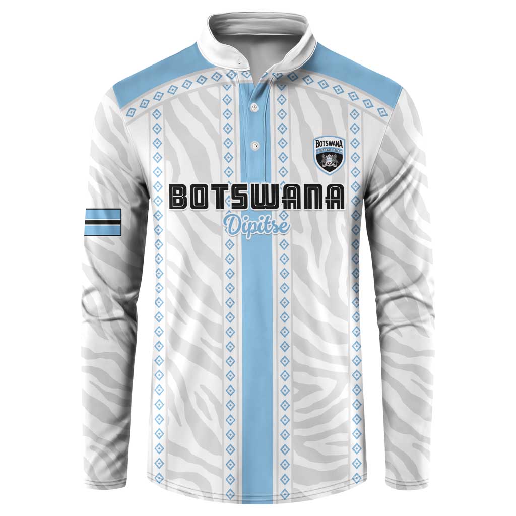 Custom Botswana Football Button Sweatshirt Botswana Rising Again - Blue