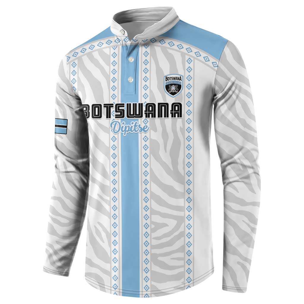 Custom Botswana Football Button Sweatshirt Botswana Rising Again - Blue
