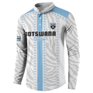 Custom Botswana Football Button Sweatshirt Botswana Rising Again - Blue