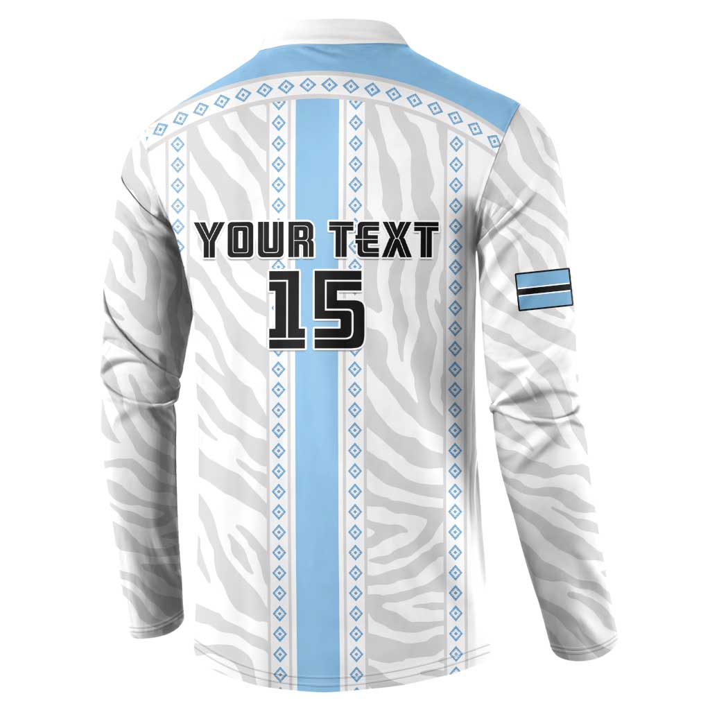Custom Botswana Football Button Sweatshirt Botswana Rising Again - Blue