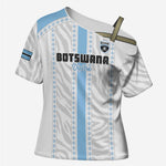 Custom Botswana Football Cross Shoulder Shirt Botswana Rising Again - Blue - African Pride