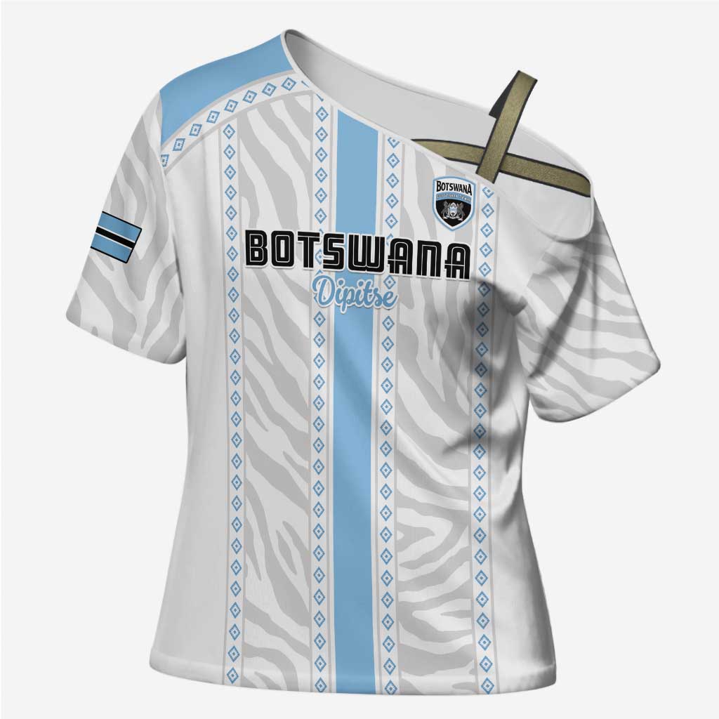 Custom Botswana Football Cross Shoulder Shirt Botswana Rising Again - Blue - African Pride