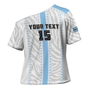 Custom Botswana Football Cross Shoulder Shirt Botswana Rising Again - Blue - African Pride
