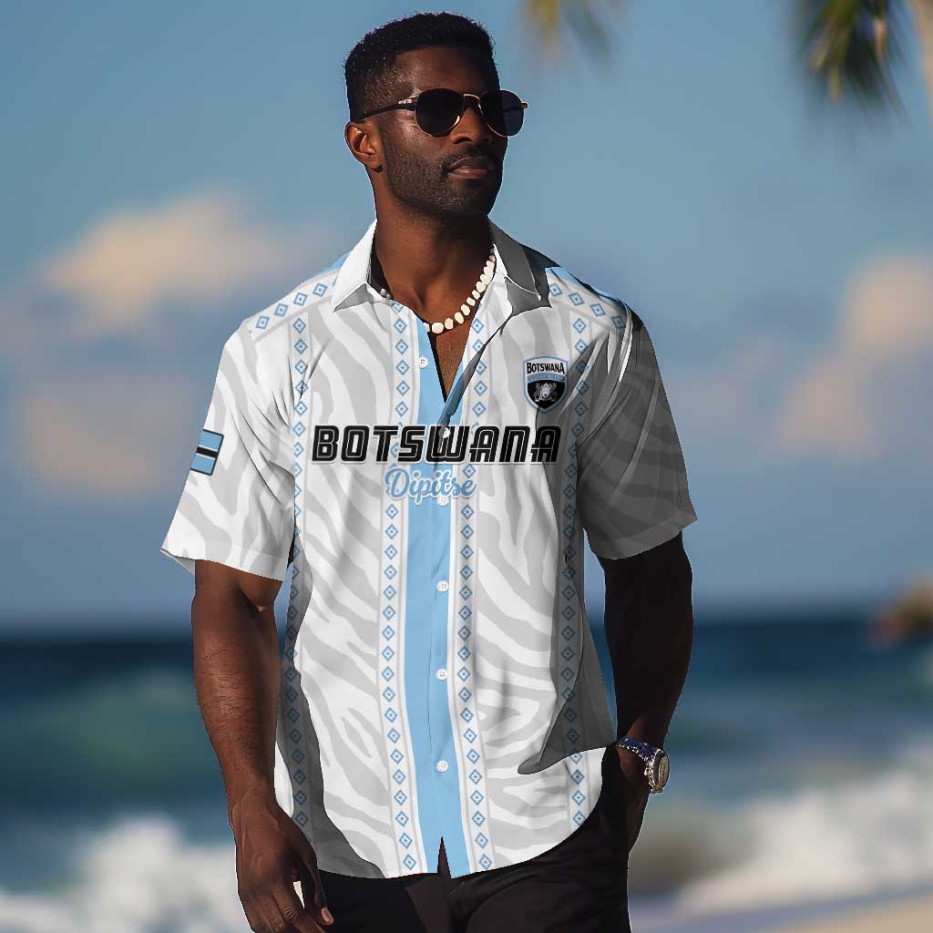 Custom Botswana Football Hawaiian Shirt Botswana Rising Again - Blue LT15