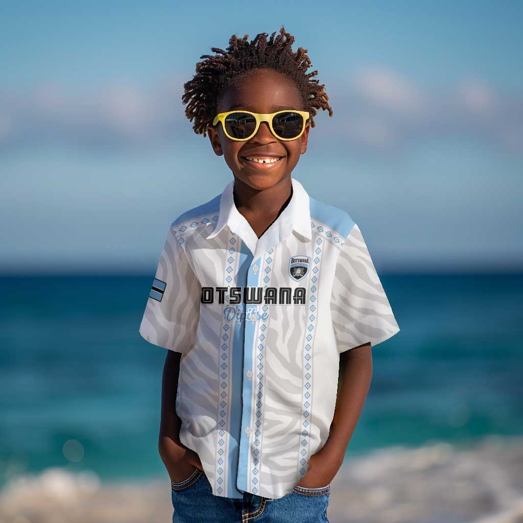 Custom Botswana Football Kid Hawaiian Shirt Botswana Rising Again - Blue LT15
