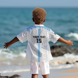 Custom Botswana Football Kid Hawaiian Shirt Botswana Rising Again - Blue LT15