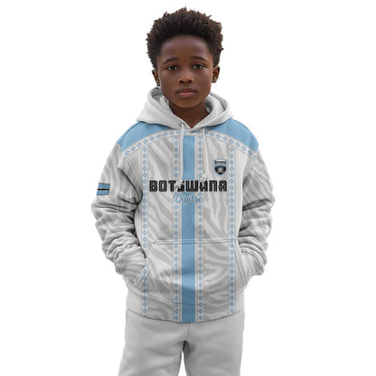 Custom Botswana Football Kid Hoodie Botswana Rising Again - Blue - African Pride
